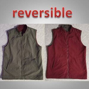 🔥❤️ 3/$30 REVERSIBLE!  men's jacket coat vest size large